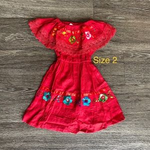 Hand Embroidered Mexican Girls Dress/ Vestido Mexicano